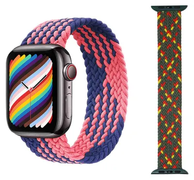 Produktbild von Für Apple Watch Series 10 46mm / 1 + 2 Ultra 49mm 9 / 8 / 7 45 / 6 SE 5 4 44 / 3 2 1 42mm Uhr Nylon Armband Ersatz