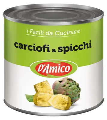 Obrázok produktu pre Artičokové štvrtky D'Amico 2550 g – Predvarené artičokové srdiečka z konzervy