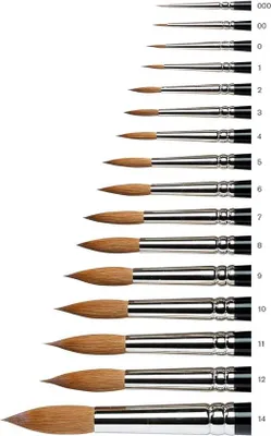 Obrázek produktu pro Kolinski série 7, akvarelový štětec, kulatý, č. 2, 2 mm, řemeslná kvalita