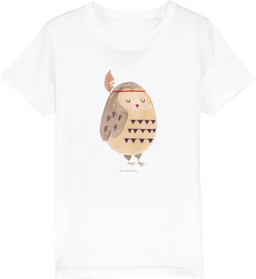 Produktbild von Mr. & Mrs. Panda Kleinkinder T-Shirt Eule Federschmuck 9-11 Jahre (134/146) - Weiß - Geschenk, Waldtiere, Teenager, Mädchen, Abenteuer, Owl, Baumwoll Kinder, Dekoration
