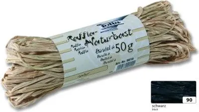 Produktbild von Folia Raffia Naturbast, Bündel 50g, schwarz