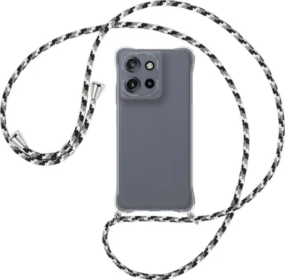 Produktbild von Handykette Backcover-Schutzhülle mit Band (Metall silberfarben) für Motorola Moto G Power 5G (2025) - schwarz/grau/weiß