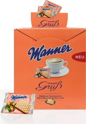 Produktbild von Manner Wiener Gruß Waffeln Haselnusscreme Portionsgebäck 300 Stück