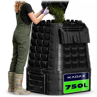 Produktbild von KADAX Gartenkomposter, groß, modular, ganzjährig frostbeständiger Dünger, 750 l
