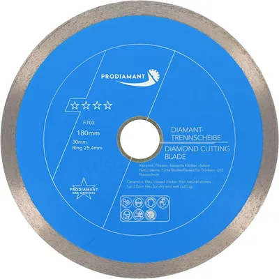 Image de Disque diamanté PRODIAMANT 180 mm Carrelage, grès cérame Premium Rondo F702