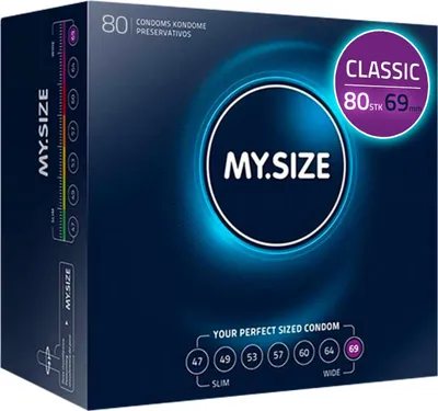 Produktbild von MY.SIZE Classic Kondome Größe 7 | 69 mm breit | 80 Stück Megapack |Ultra Soft | dünne 0,07 mm Wandstärke