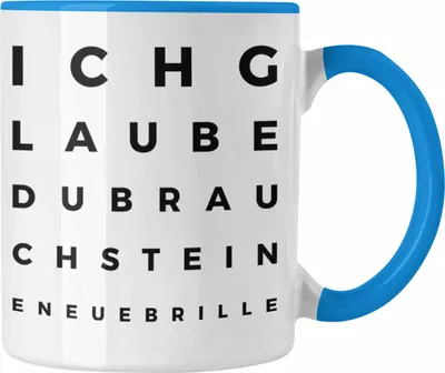 Produktbild von Trendation - Optiker Geschenk Tasse Augenarzt Lustiger Spruch Augenarztpraxis Geschenke Optikerin Meister (Blau)