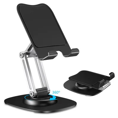 Obrázok produktu pre Držiak na mobilný telefón na stôl, hliníkový držiak s otočnou základňou o 360°