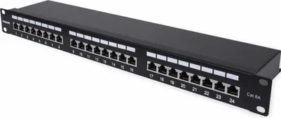 Image de INTELLINET Panneau de brassage 24 ports Cat6a FTP 1UH noir