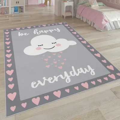 Immagine prodotto di Tappeto per bambini, tappeto per cameretta con motivi a stelle, luna e quadrati, dimensioni 120x160 cm