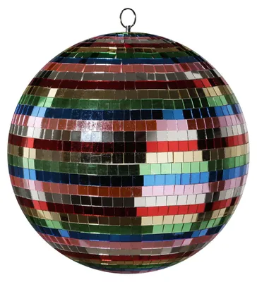 Spiegelkugel 30cm - Discokugel - Echtglas - 10x10mm Spiegel - bunt, mehrfarbig