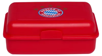 Produktbild von FC Bayern München Brotdose Rot 17,5 x 12,8 x 6,9 cm mit Klickverschluss für Sandwiches