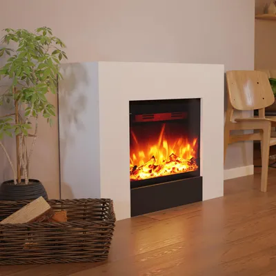 Produktbild von Glow Fire Elektrokamin 'Metis' | LED Standkamin in weiß mit Heizung (1500 W) | HxBxT: 82x98x35 cm