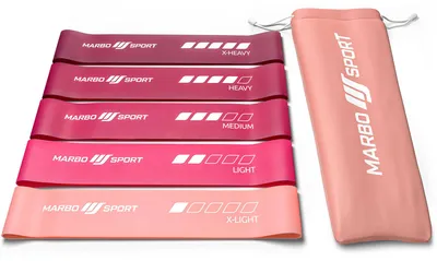 Produktbild von Marbo Sport - Set mit 5 rosa Widerstandsbändern 600 x 50 mm