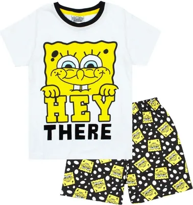 Produktbild von SpongeBob SquarePants - Schlafanzug für Jungen NS6386 (104) (Weiß/Gelb/Schwarz)