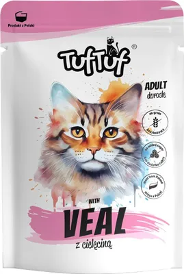 Produktbild von Tuftuf | Nassfutter für Katzen - Kalbfleisch - 300g - 79% Feuchtigkeit - Keine Zusatzstoffe
