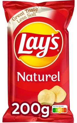 Zdjęcie produktu dla Chipsy ziemniaczane Lay's Naturel 200g - chrupiąca, naturalnie pyszna przekąska