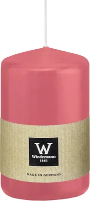 Produktbild von Stumpenkerze aus Paraffin, Erdbeerrosa, Wiedemann, 80/58 mm, Brenndauer ca. 29h
