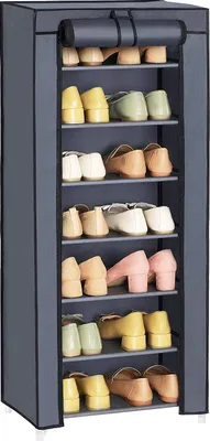 Produktbild von SONGMICS Schuhregal, Schuhschrank, 7 Ebenen, mit Stoffüberzug, geräumig, Stoffschrank, Schuhaufbewahrung, 46 x 28 x 126 cm (L x B x H), grau RXJ024G02