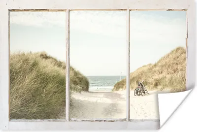 Produktbild von MuchoWow® Poster Aussicht - Strand - Meer 60x40 cm - Schlafzimmerdekoration
