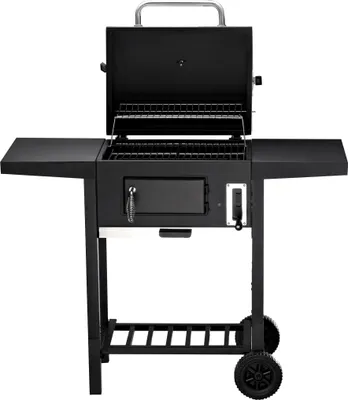 Produktbild von deluxe4home® Grillwagen XXL Holzkohlegrill mit Deckel I Grill Rollbar mit seitlicher Ablage I inkl. Grillhandschuh I Rollgrill Standgrill