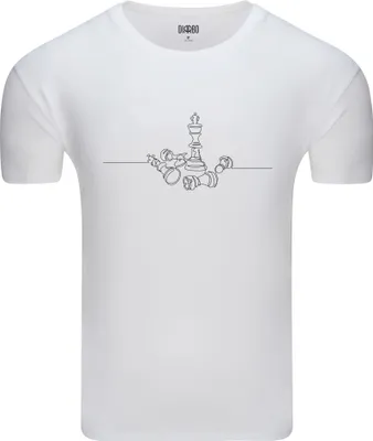 Produktbild von Diarbo Herren T-Shirt mit Schachliebhaber Aufdruck Schachlinie Weiß Gr.XL