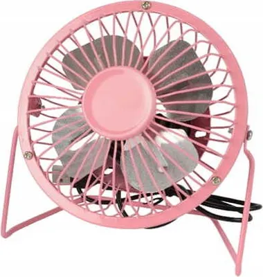 Obrázek produktu pro Kovový stolní ventilátor 14,5x8x15cm USB Větrný mlýn Růžová/Modrá