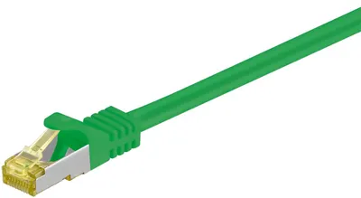 Produktbild von Goobay RJ45 Patchkabel CAT 6A S/FTP (PiMF), 500 MHz mit CAT 7 Rohkabel, Grün, 10 m, LSZH halogenfrei, Kupfer, RJ45 (CAT 6A) Stecker