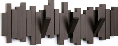 Immagine prodotto di Umbra Hooks Stäbchen Mehrfach Wandhaken, Aufhänger, Kleiderhaken, Kleideraufhänger, Garderobenhaken, 5 Haken, Kunststoff, Espresso, 318211213