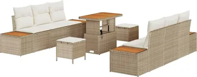 Obrázek produktu pro vidaXL Zahradní sedací souprava 9 ks Béžová a krémová 90 x 55 x 71 cm