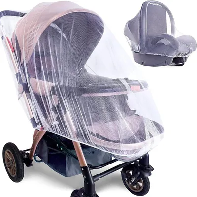 Productafbeelding van Universeel wit scheurvast muggennet voor kinderwagens tegen wespen en steekmuggen
