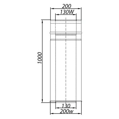 Produktbild von ADAM GAS Rohr zum Schneiden fi 130/200 1m