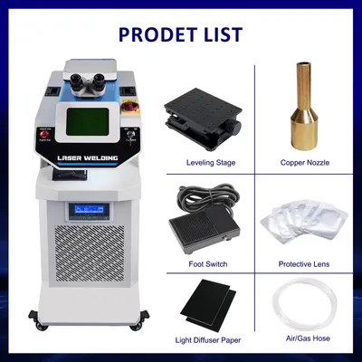 Produktbild von Schmuck-Laserschweißgerät - Stationäres Punktschweißgerät - 200 W - CCD-Mikroskop - Integrierter Wasserkühler - Für Gold, Silber, Ringe, Anhänger und Zahnprothesen