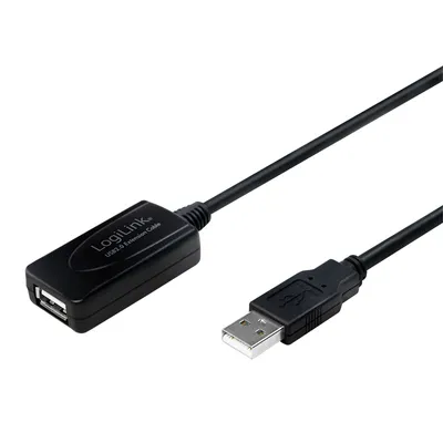 Image de Logilink USB Kabel A -> A St/Bu 10.00m Verl. schwarz
