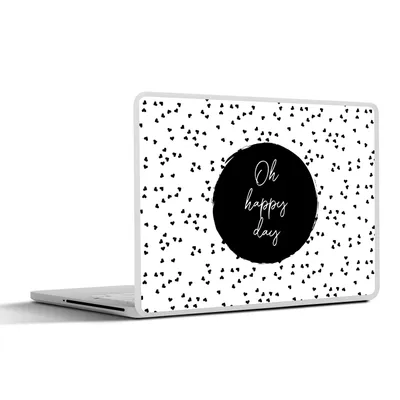 Produktbild von MuchoWow® Laptop Aufkleber Sticker Cover Zitate - Text - Oh happy day - Glück 31x22.5 cm - Laptop-Deko