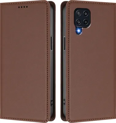 Image de Etui en cuir pour Samsung Galaxy M32 4G, étui magnétique en cuirPolyuréthaneavec support Marron