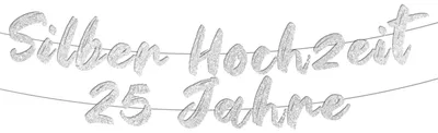 Silberhochzeit Girlande Deko 25. Jubiläum Banner