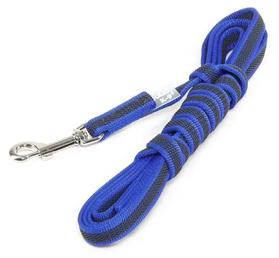 Produktbild von IDC Color & Gray gumierte Leine, 14 mm x 3 m mit Schlaufe, Blau-Grau