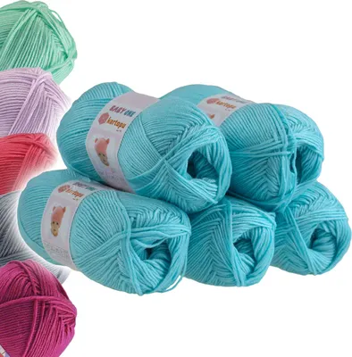 5x100g Strickgarn Kartopu BABY ONE türkisblau