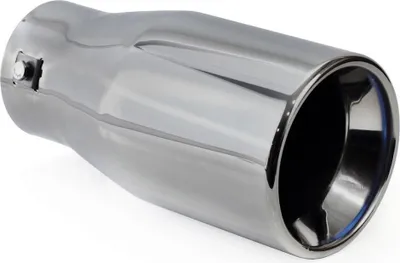 Produktbild von AMiO 02196 Auspuffblende Endrohr Blende 204mm Rund Gerade Glänzend Edelstahl Schwarz Verchromt
