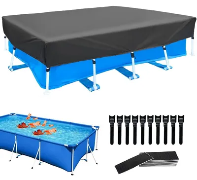 Imagen del producto de Cubierta rectangular para piscina, fabricada en tejido Oxford de 210D