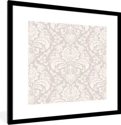 Produktbild von MuchoWow® MuchoWow® Gerahmtes Poster Formen - Vintage - Muster 40x40 cm - Poster mit zchwarzem Bilderrahmen - Poster - Plakat im Rahmen