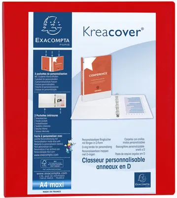 Image de EXACOMPTA Classeur à anneaux de présentation A4 Maxi rouge 4D Ring Mécanisme