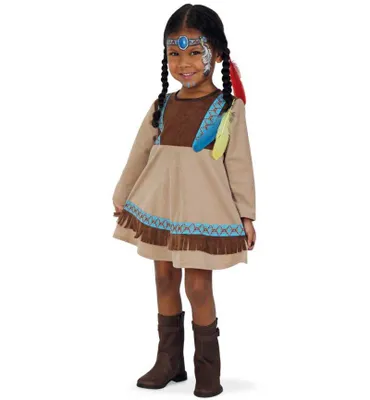 Produktbild von Kinder-Abenteuerkleid mit Fransen – Fantasie-Kostüm für Karneval & Fasching (98)