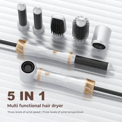 Produktbild von 5-in-1-Multifunktions-Haartrockner, automatischer Lockenstab, Lockenbürste, Haarglätterbürste, Haarstylinggerät, Haartrocknerbürste