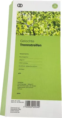 Produktbild von Trennstreifen oeco 1416 10,5x24cm grün 100 Stück Packung mit 30 Stück