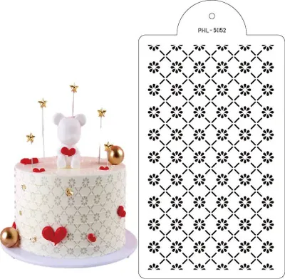 Obrázok produktu pre Stencil šablóna kvety lux 40x21cm - Cakesicq