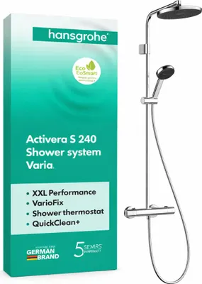 Immagine prodotto di hansgrohe Activera S Showerpipe 240 1jet EcoSmart con Ecostat Fine Varia, cromato, 1 pz.
