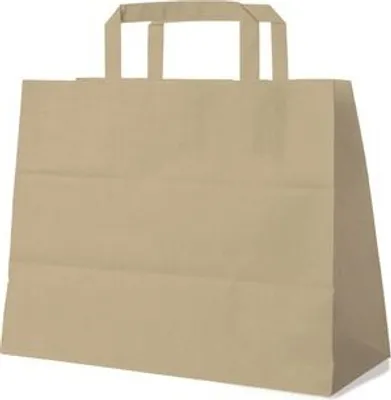 Produktbild von 50x GASTRO Papiertragetaschen 27 x 32 x 16 cm mit EAN-Code braun