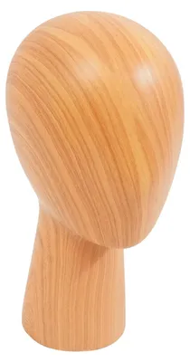 Produktbild von Hut- und Perückenständer - Kurzer Schaufensterpuppen-Kopf - Glasfaserverstärkter Kunststoff - Kopfumfang 56 cm - Dunkle Holzoptik